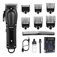 KEMEI front view showing kit packaging and professional components benefit clarity