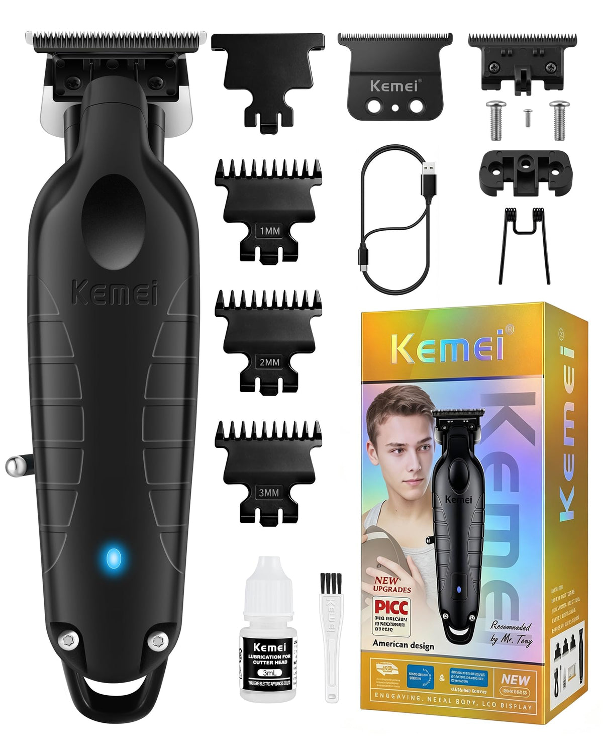 KEMEI PG2299 front view showing slim body and control for easy handling