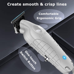 KEMEI PG2299 T-blade close-up highlighting zero-gap precision for clean edges