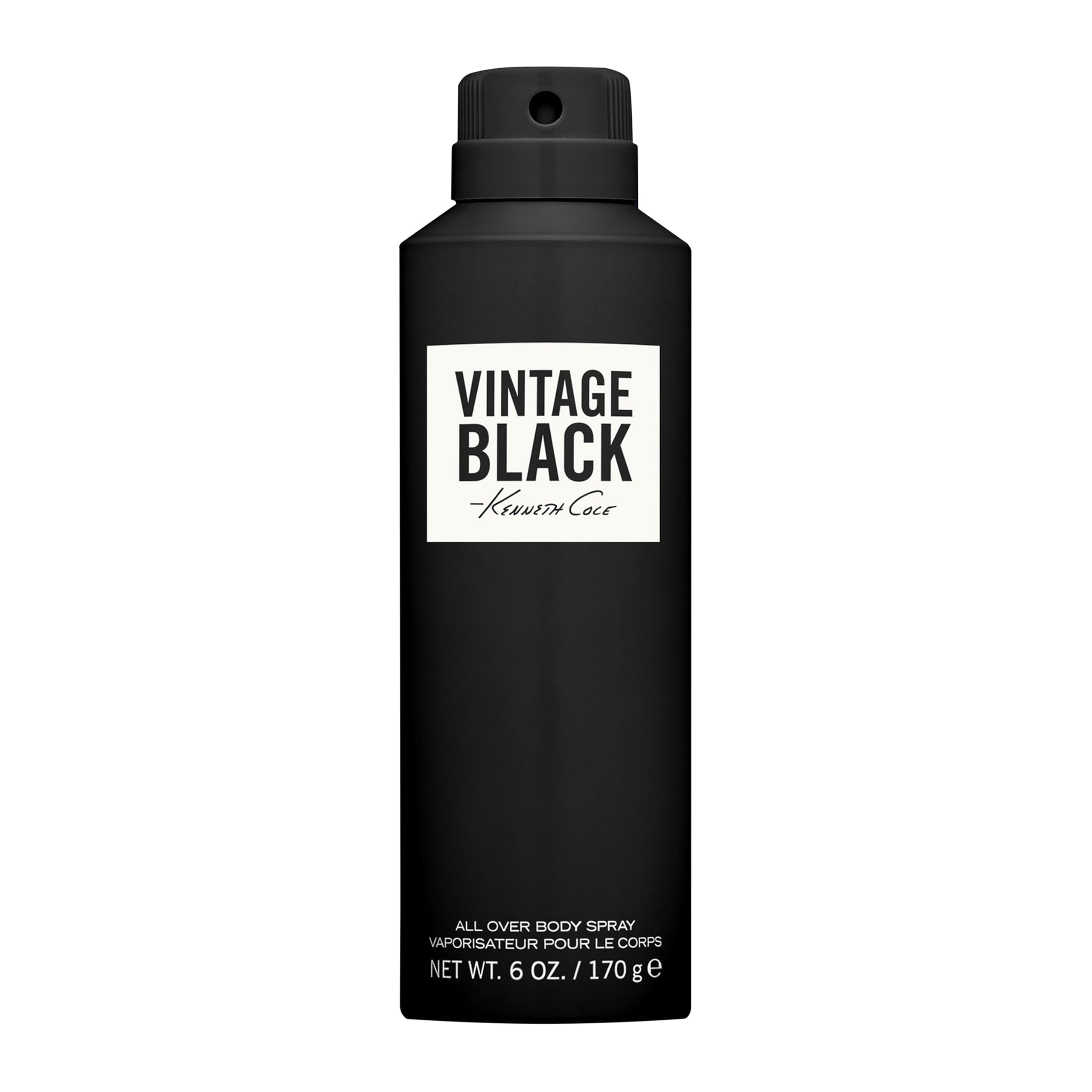 Kenneth Cole Vintage Black front can showing label and easy carry for daily confidence