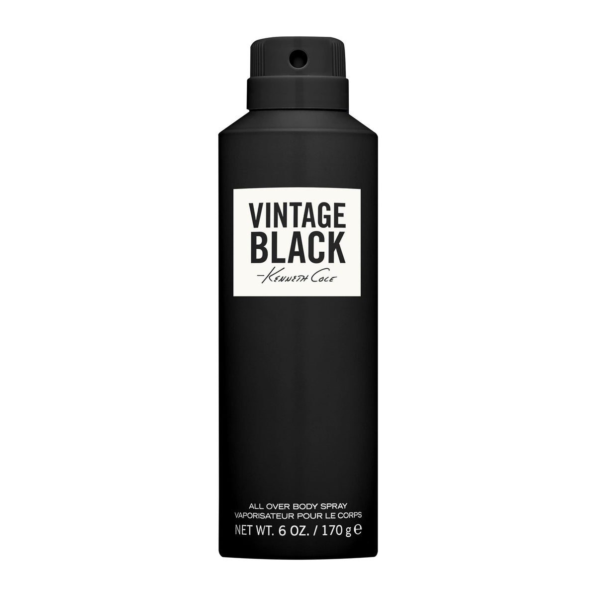 Kenneth Cole Vintage Black front can showing label and easy carry for daily confidence
