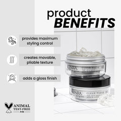 Kenra Clear Paste texture close-up displaying fibrous paste texture for pliable styling control