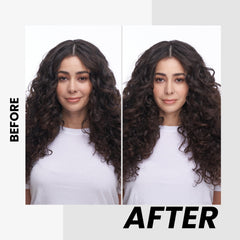 Kenra product being applied to damp hair demonstrating defined curl shaping