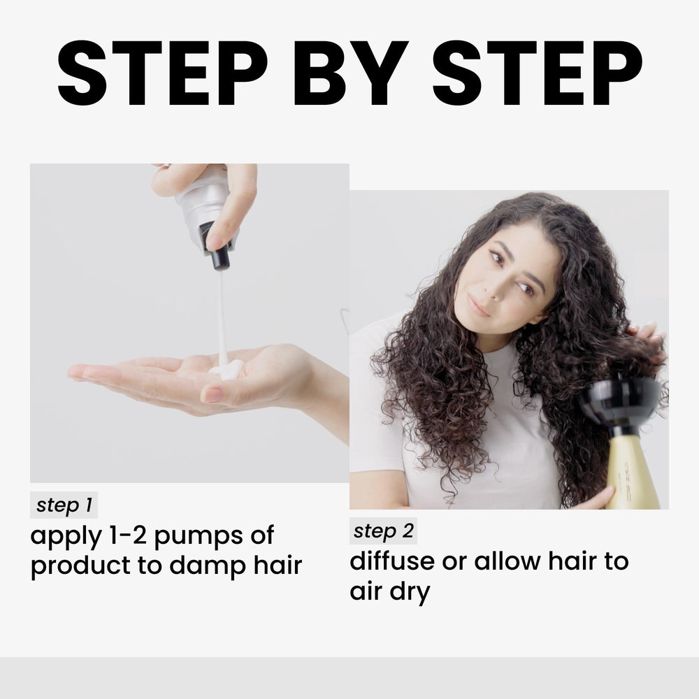 Kenra before and after curls showing reduced frizz and improved separation