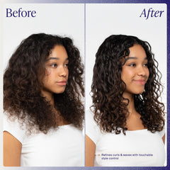 Kenra curl defining crème next to ruler showing 3.4 fl oz size and travel-friendly benefit