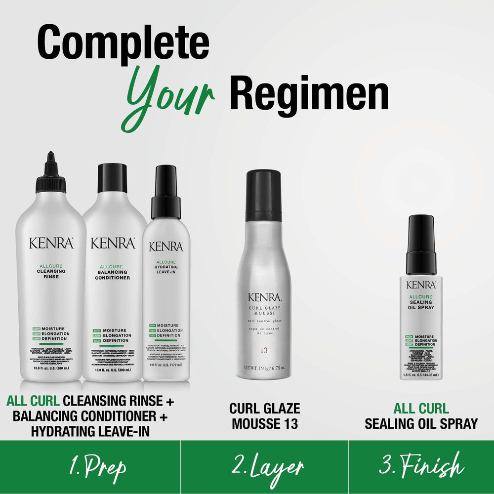 Kenra mousse applied to wet curls boosting definition and reduced frizz