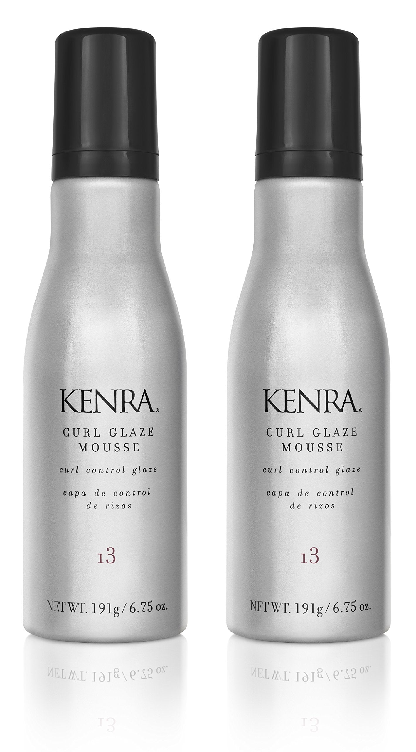 Kenra front packaging showing two 6.75 oz bottles and product benefits