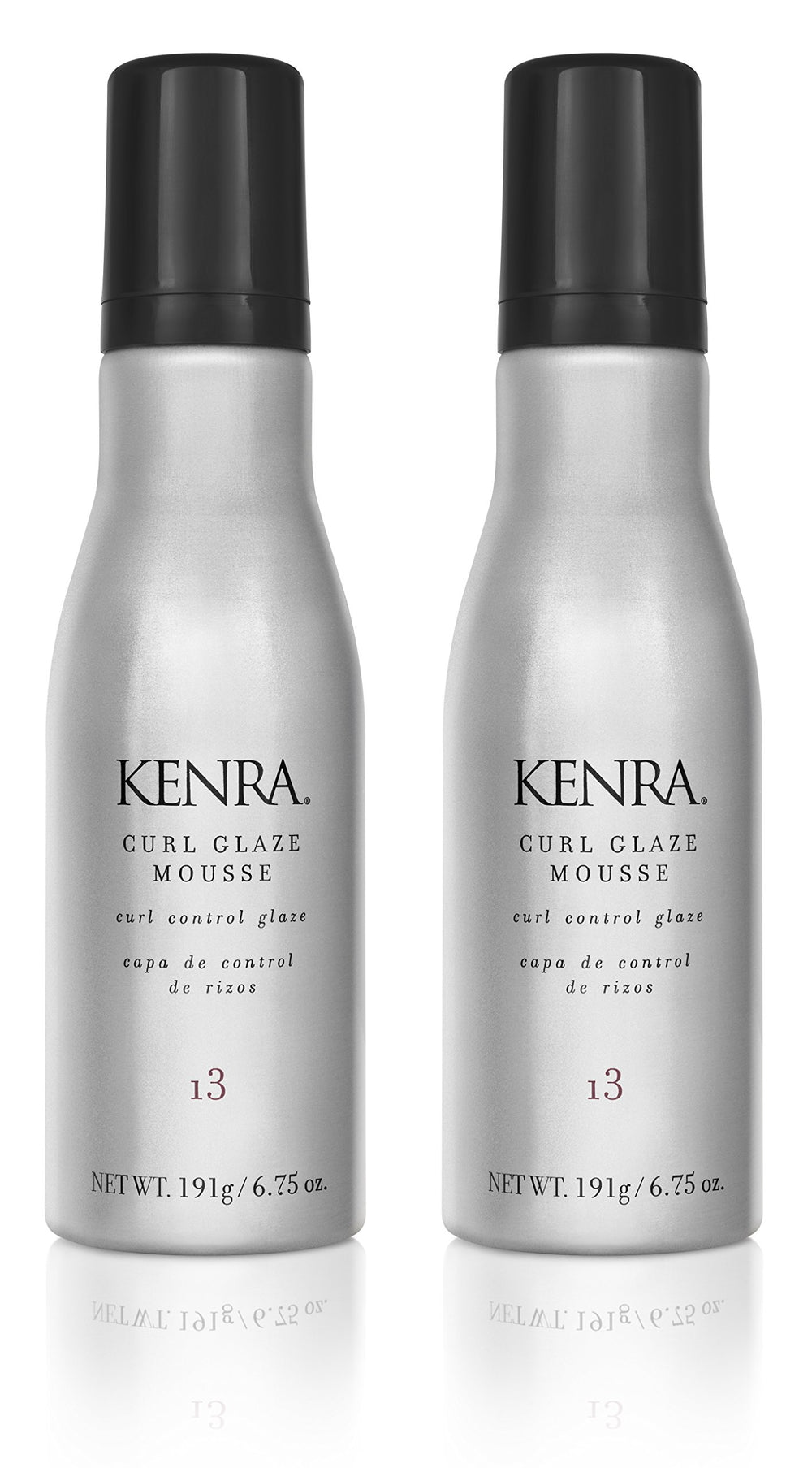 Kenra front packaging showing two 6.75 oz bottles and product benefits