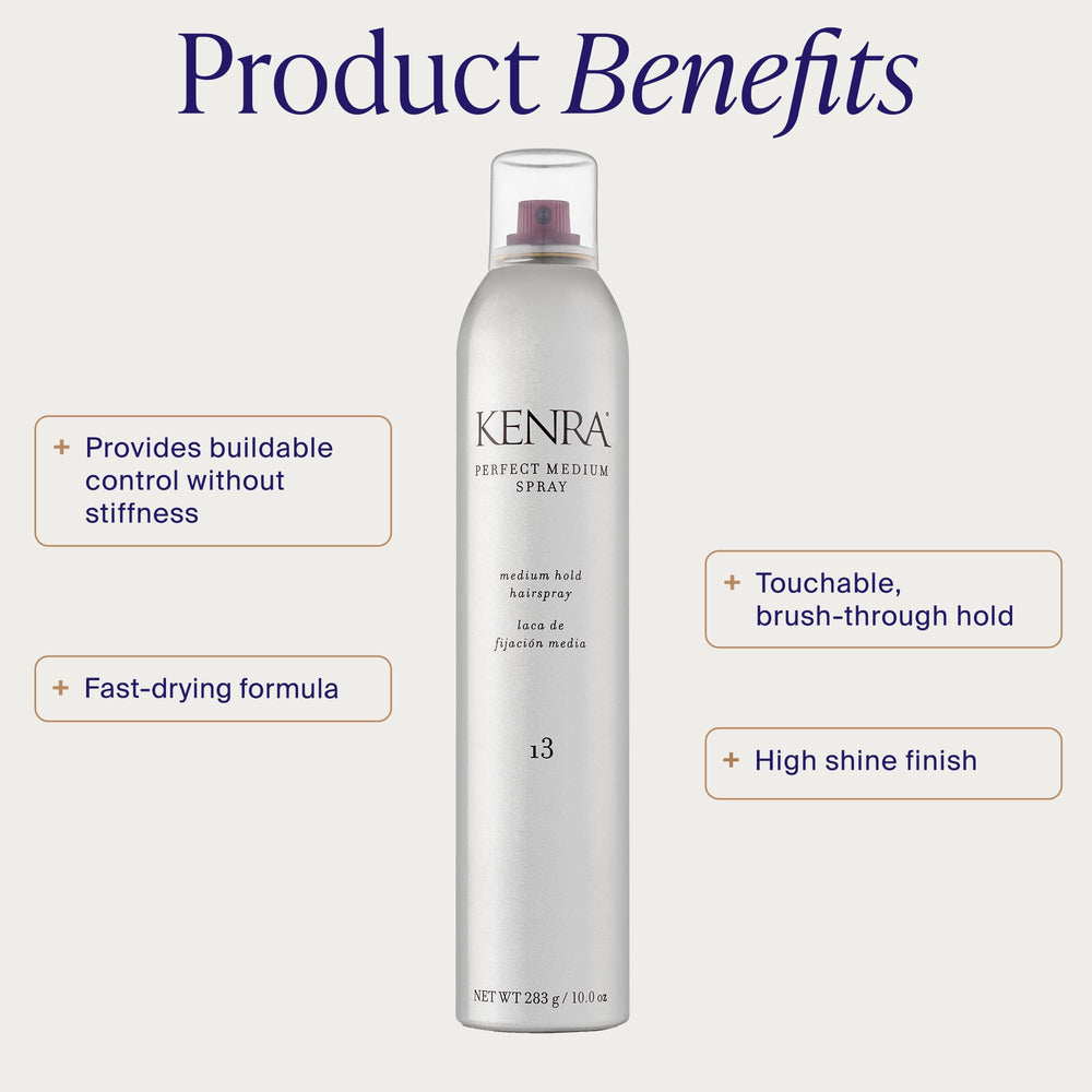 Kenra travel kit arranged on a bathroom shelf ready for use