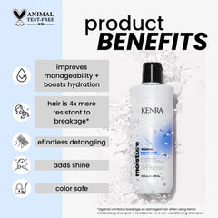 Kenra Moisture Shampoo back label with ingredients and color-safe claim