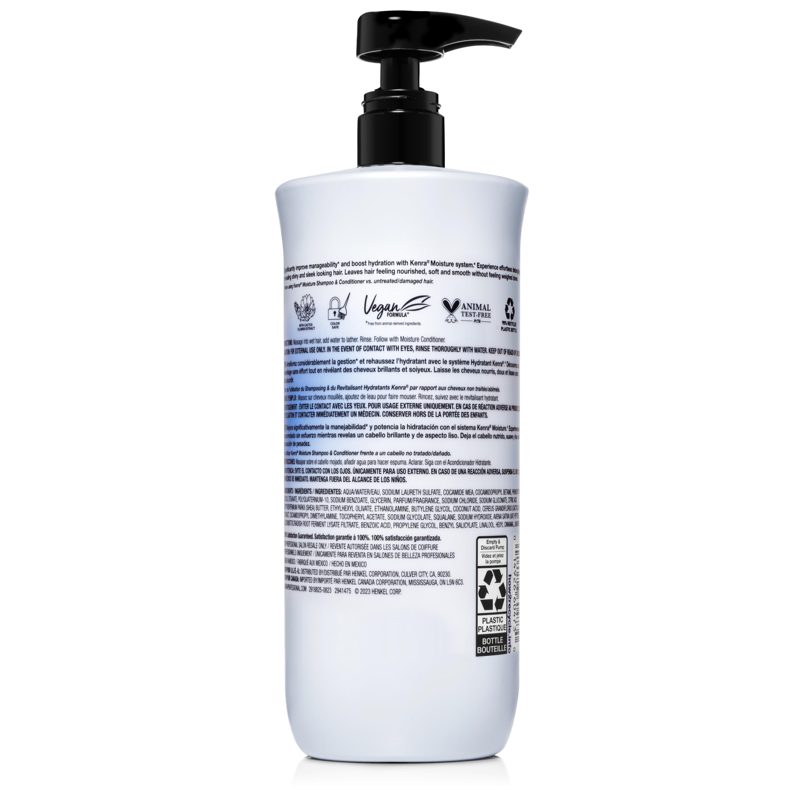 Kenra Moisture Shampoo in shower being applied for soft smooth hair