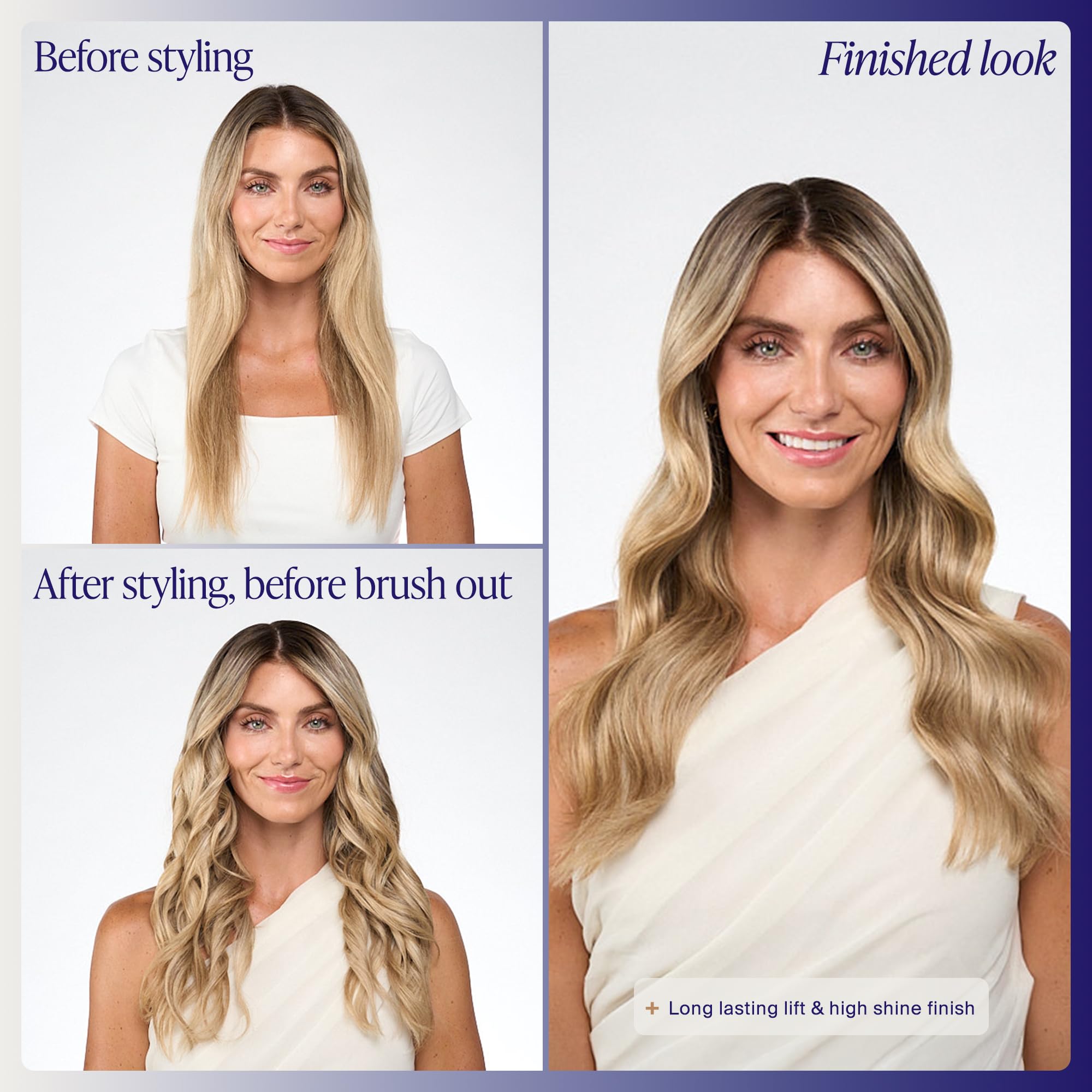 Kenra used on model updo showing long-lasting hold and shine benefit