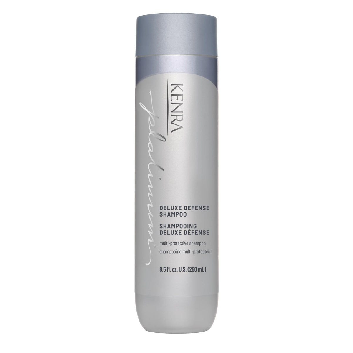 Kenra Platinum bottle front view showing branding and benefits