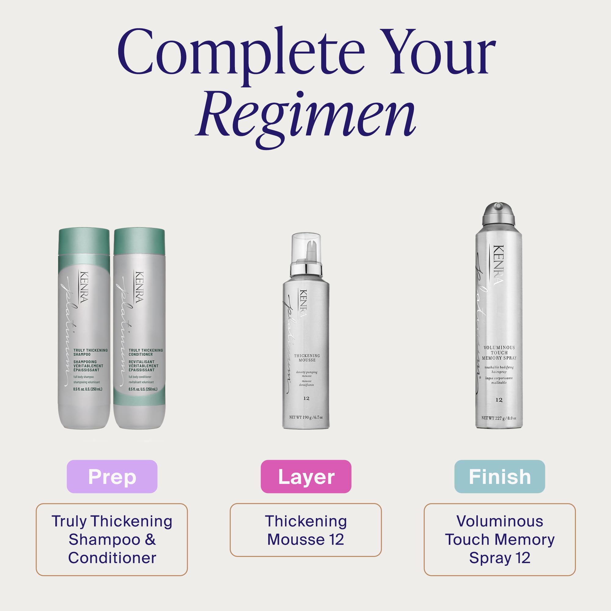 Kenra product being applied to hair demonstrating detangling and smooth finish
