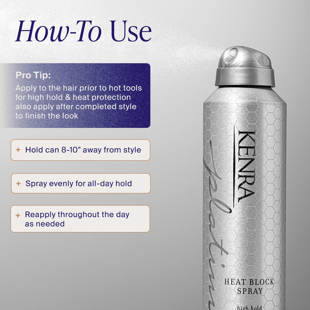 Kenra in-use by stylist during blowout showing heat protection and smooth finish