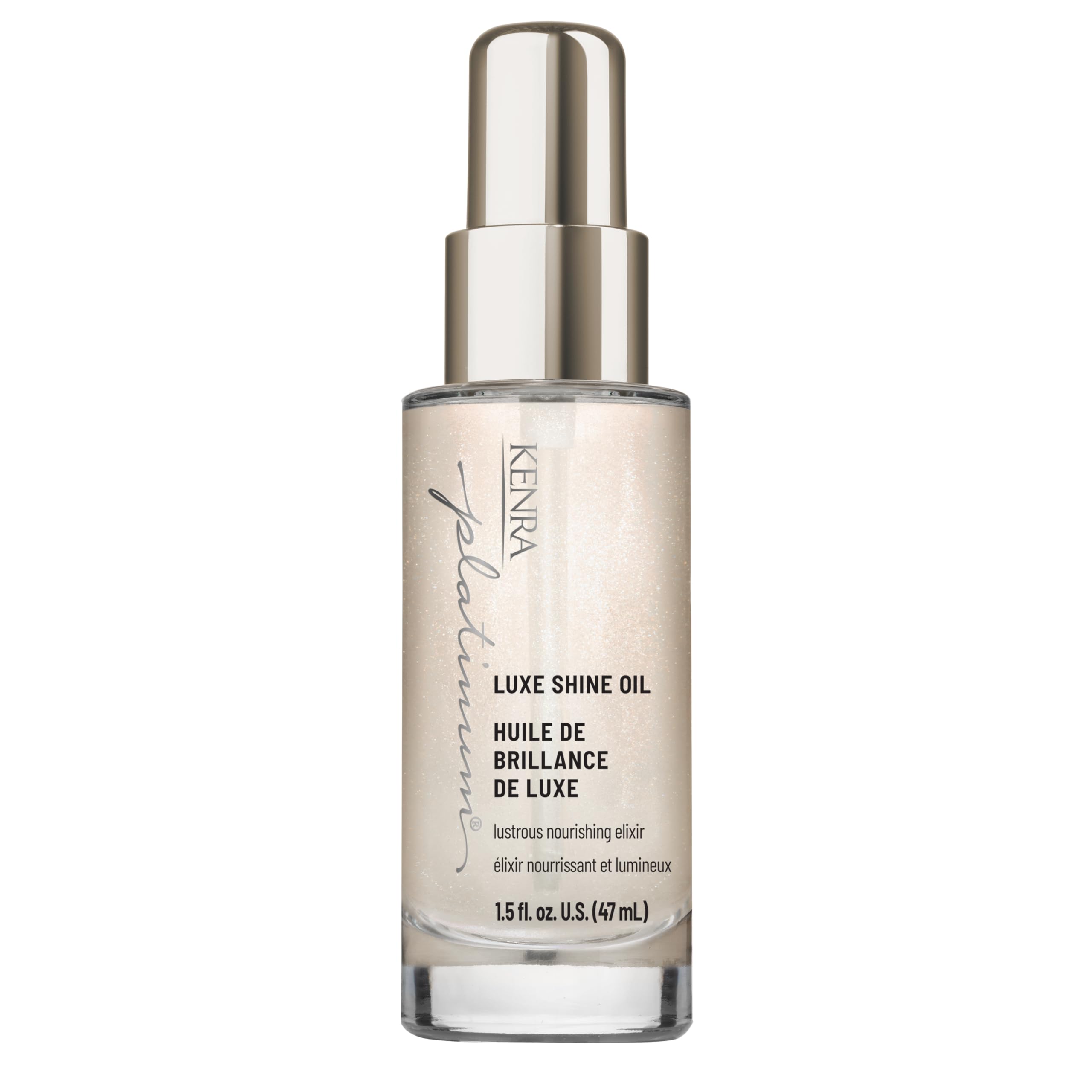Kenra bottle front label showing product and glossy finish benefit