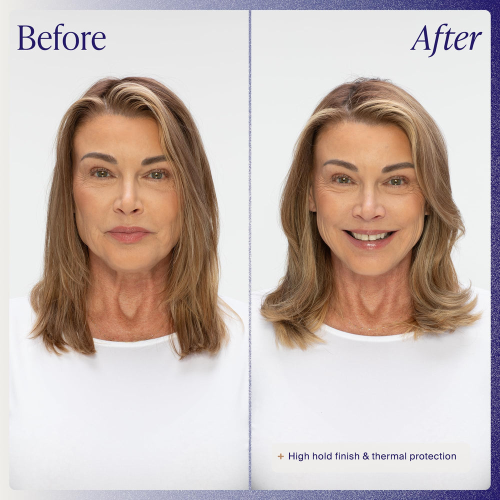 Kenra mist on hair highlighting lightweight texture and quick-dry benefit for styling