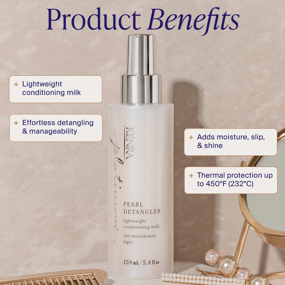 Kenra close-up of milky detangler texture demonstrating lightweight conditioning