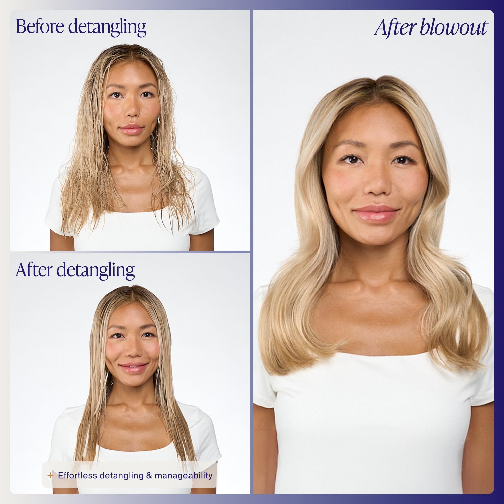 Kenra spray misting from bottle into hair to show effortless detangling benefit