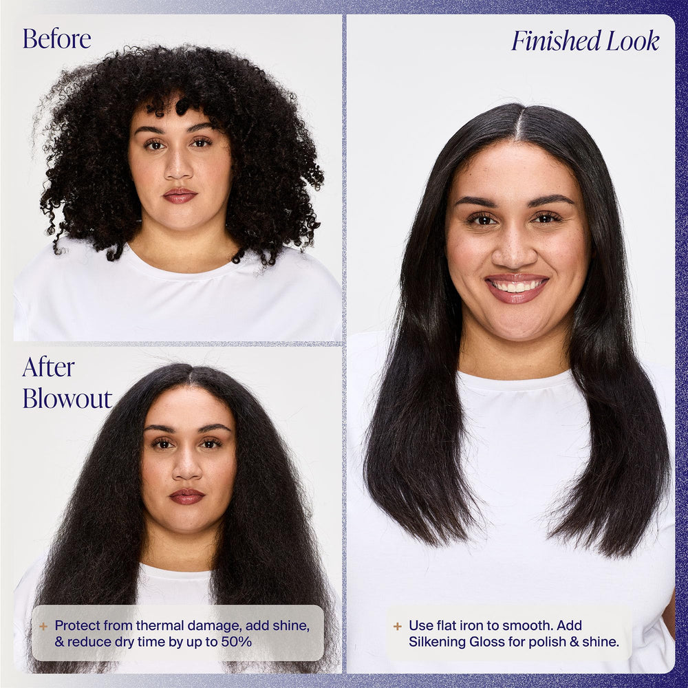 Kenra Platinum product droplet on hair showing lightweight smoothing benefit