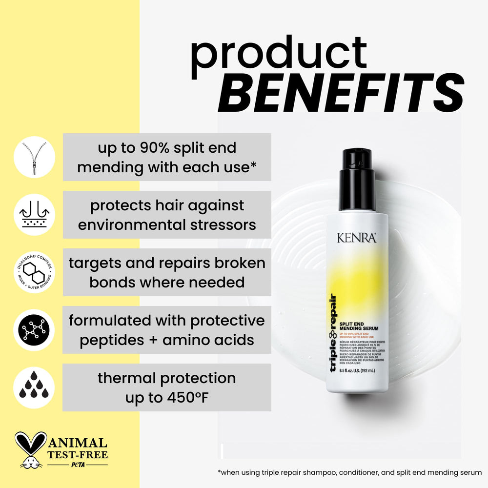 Kenra pump dispensing serum illustrating precise, mess-free application benefit