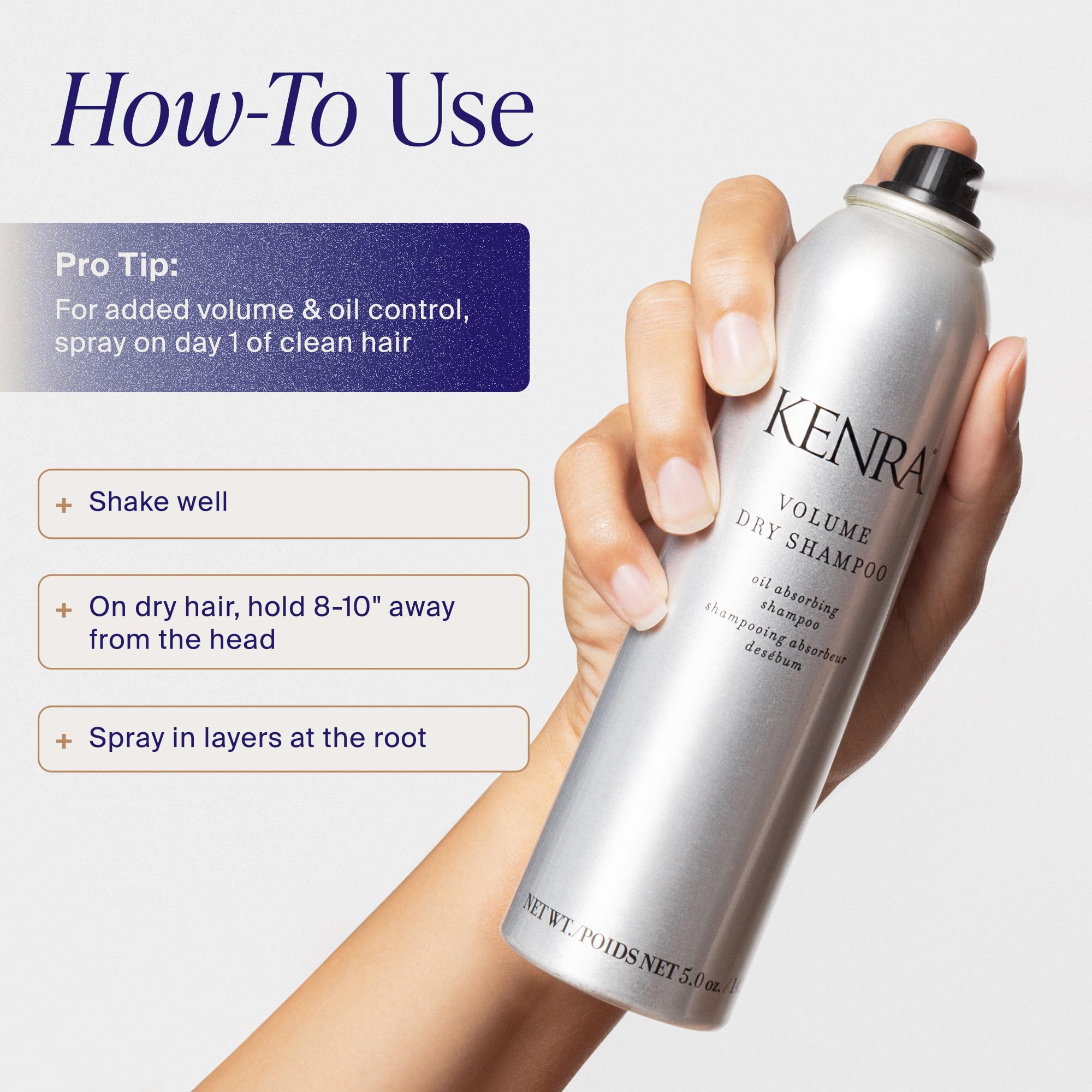 Kenra used in a styled blowout to maintain lift and extend hairstyle