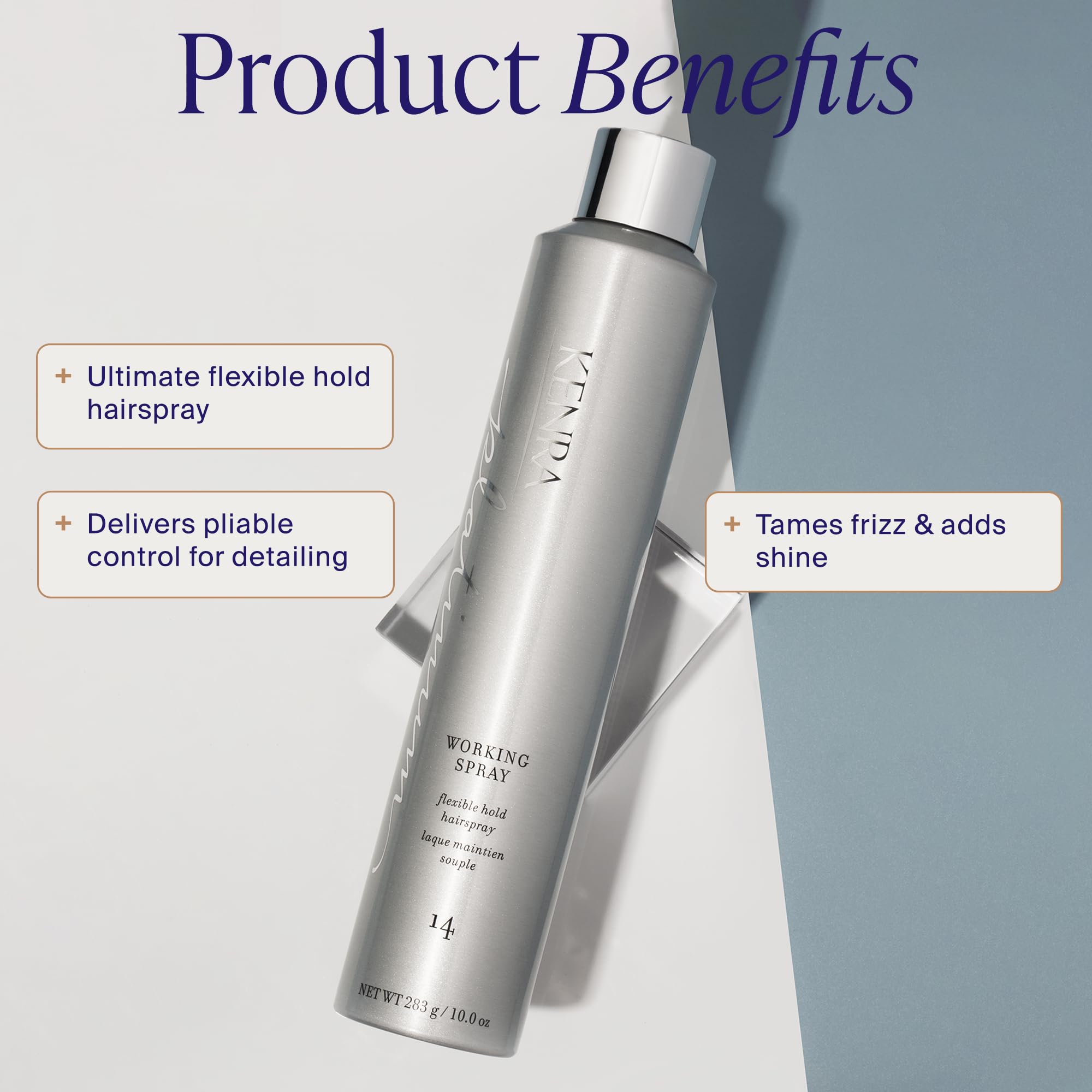 Kenra nozzle close-up demonstrating fine mist for even application benefit