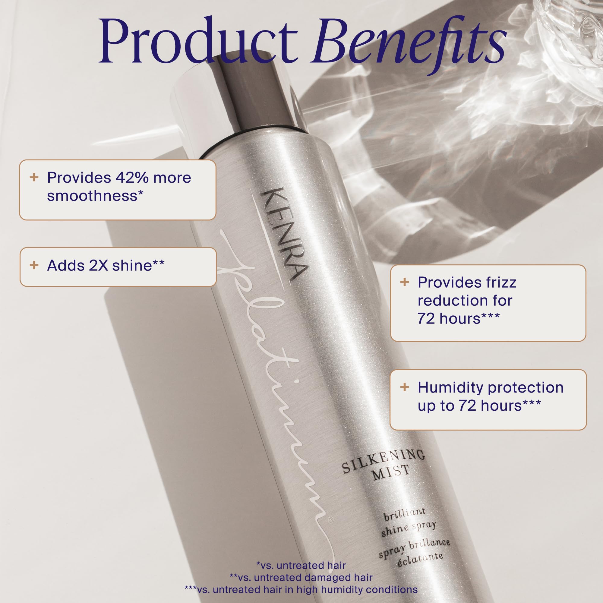 Kenra fine mist close-up demonstrating even spray and lightweight coverage benefit