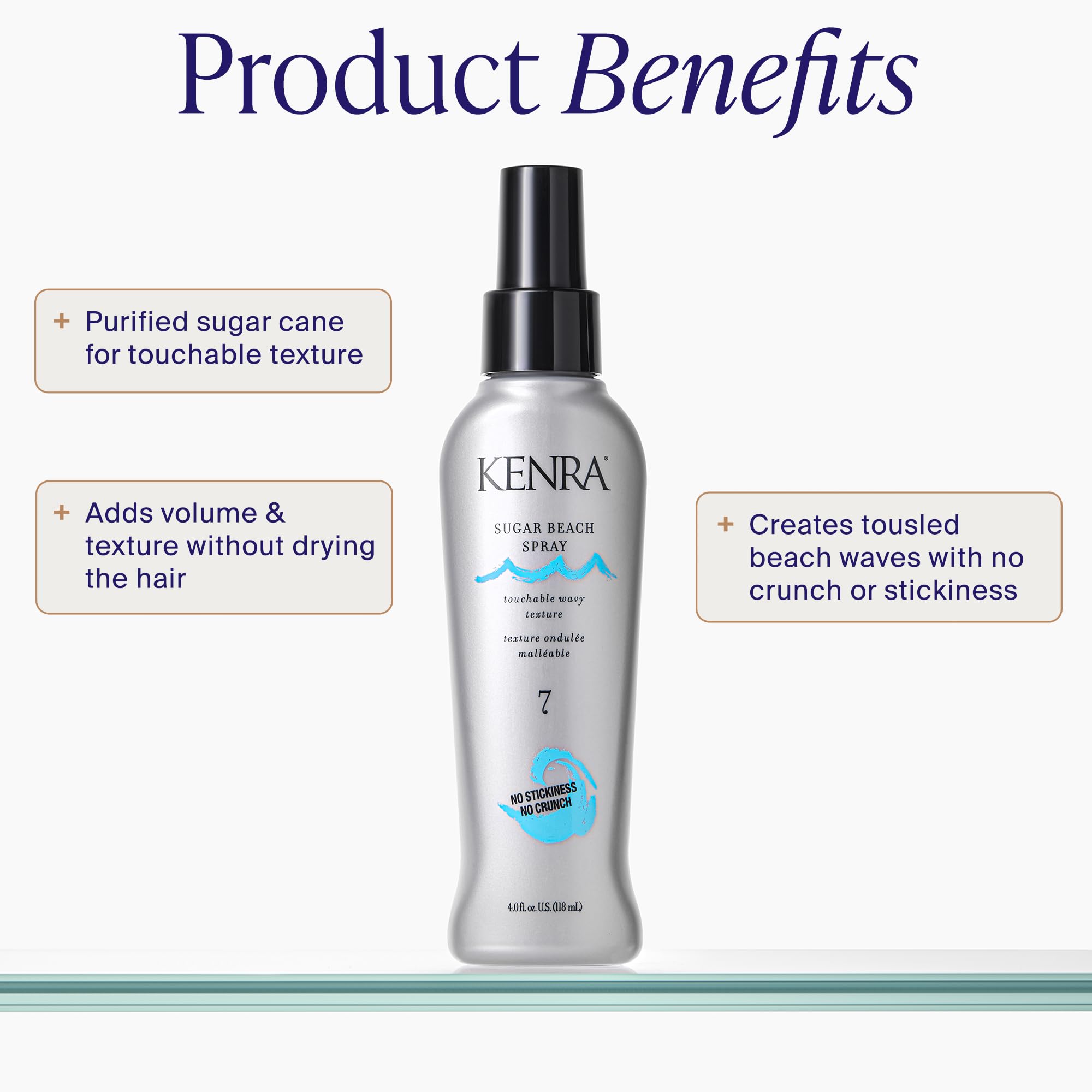 Kenra Sugar Beach Spray nozzle detail for even mist and lightweight hold