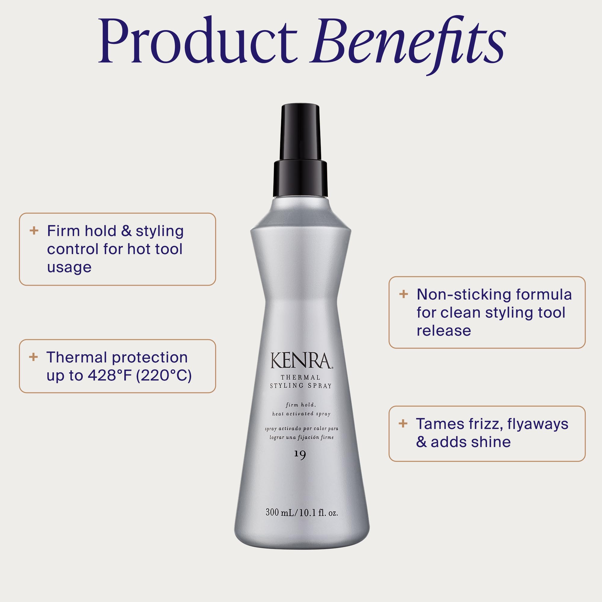 Kenra spray in action misting hair for even heat protection