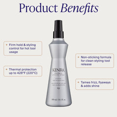 Kenra spray in action misting hair for even heat protection