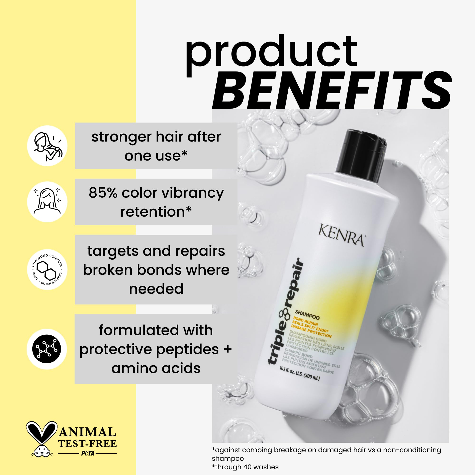 Kenra pump dispensing shampoo for easy salon-size use benefit