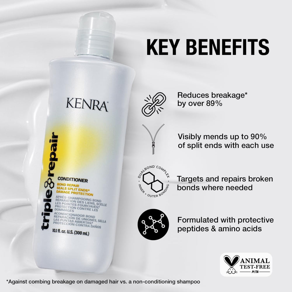 Kenra conditioner texture close-up showing rich creaminess for smoother strands