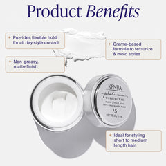 Kenra open jar revealing crème texture for smooth spreading and control