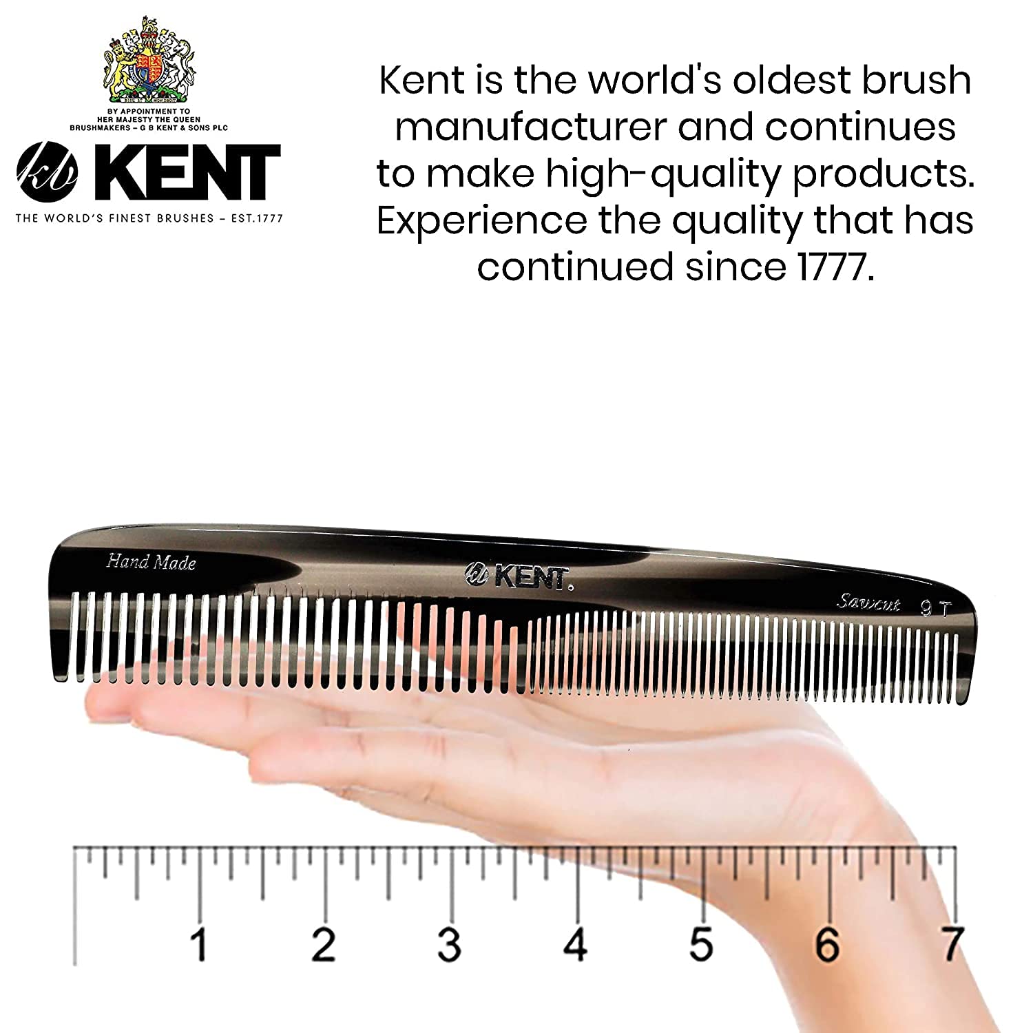 KENT close-up of wide teeth detangling thick hair and beard easily