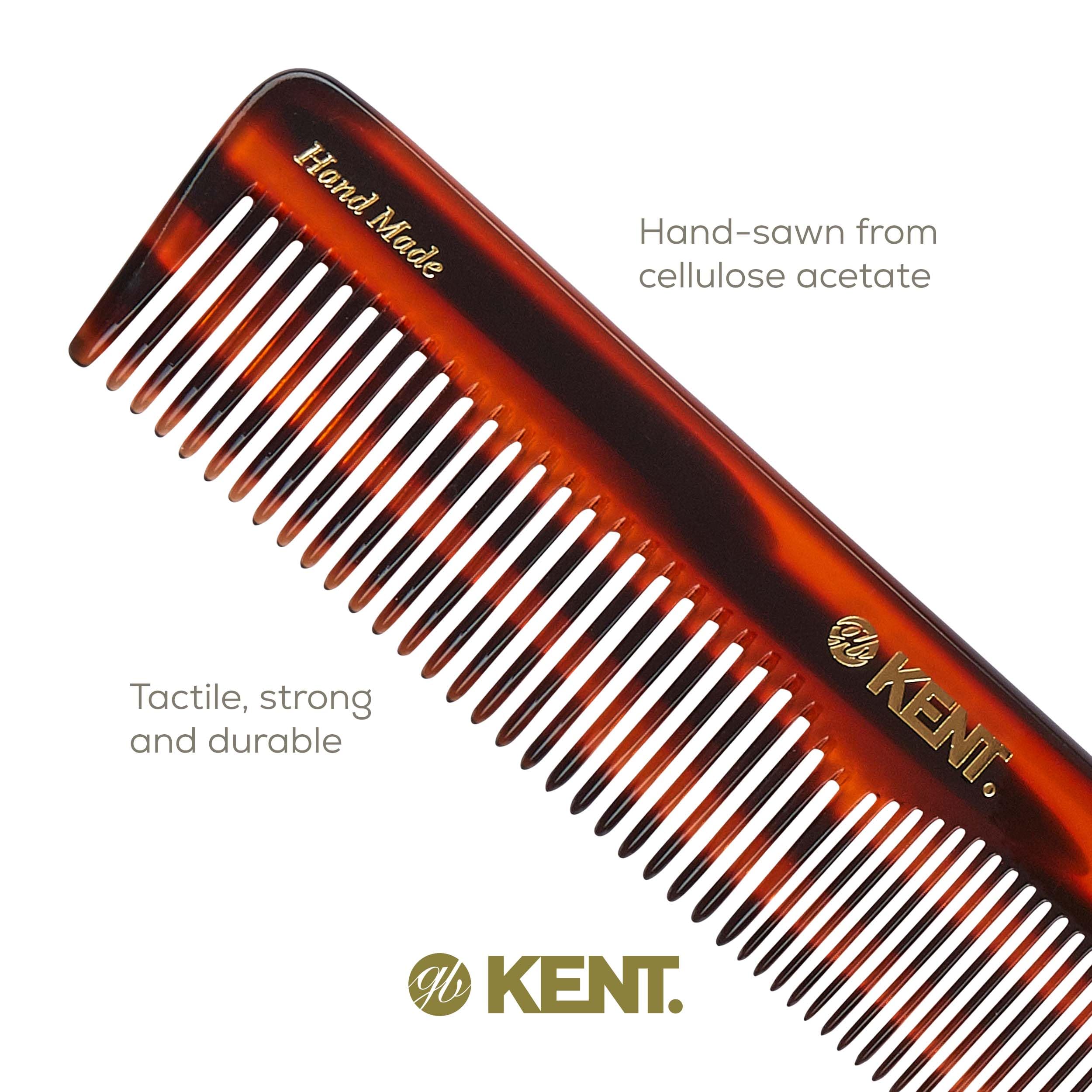KENT comb beside ruler showing 7.2-inch length for scale and reach