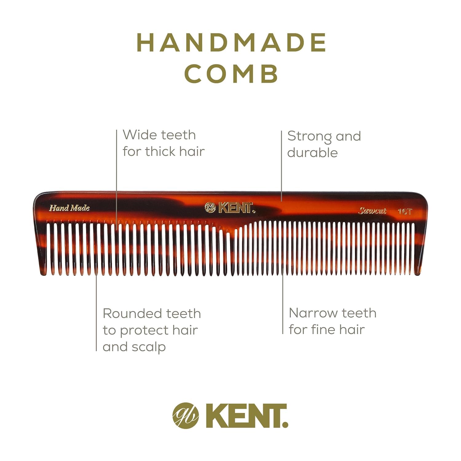 KENT comb wide-tooth detangling curly hair and reducing knots benefit