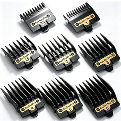 Kepouse gold clipper guards front pack showing all eight sizes and durable finish