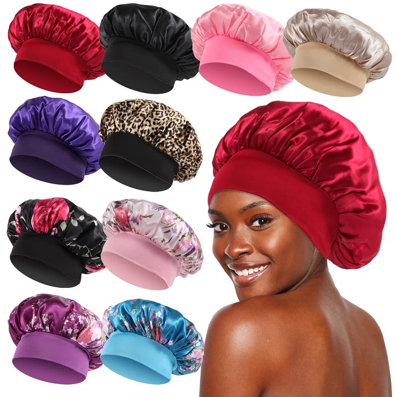 KEPUWAY front view of 10-pack multicolor bonnets showing value and variety