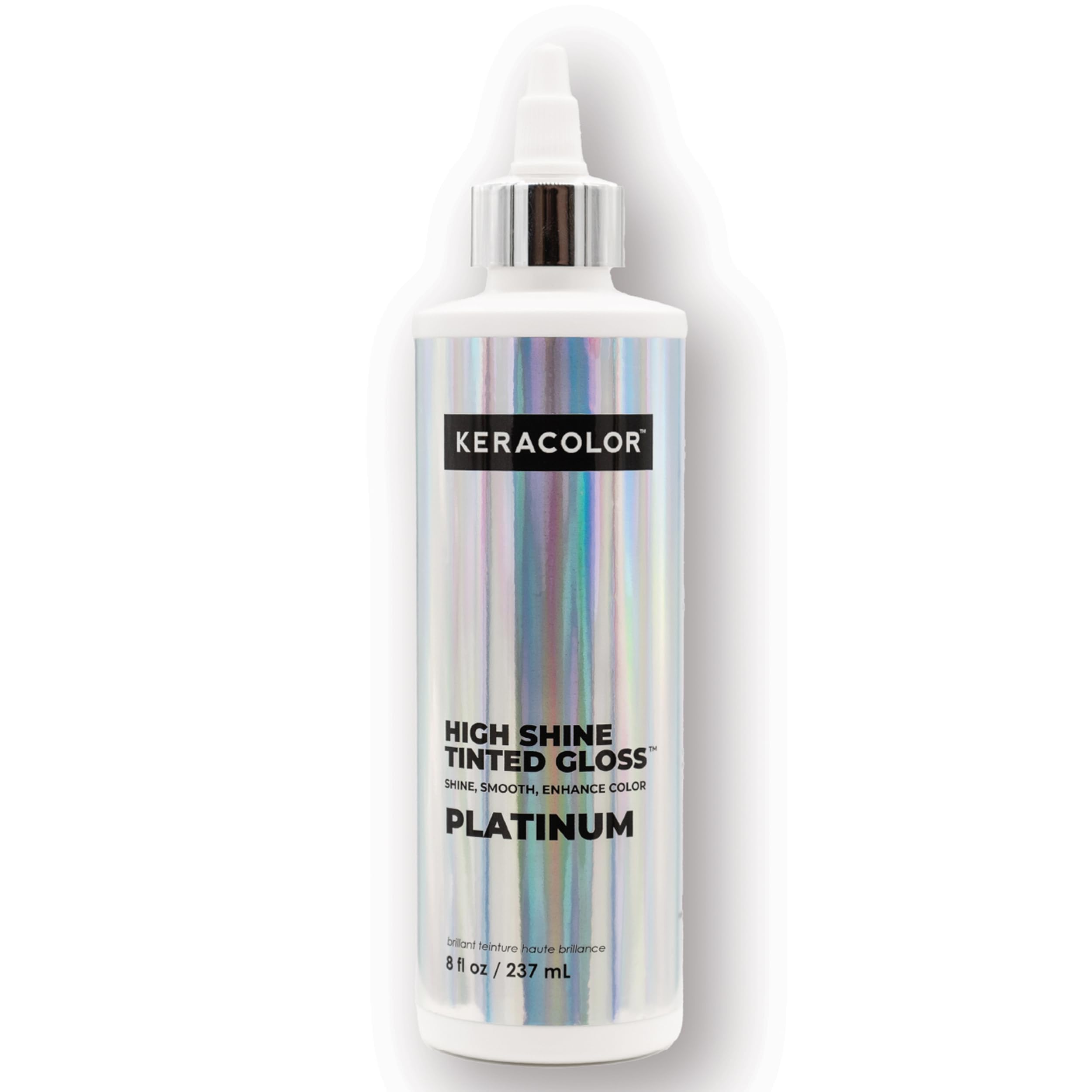KERACOLOR front packaging showing platinum gloss and product benefit