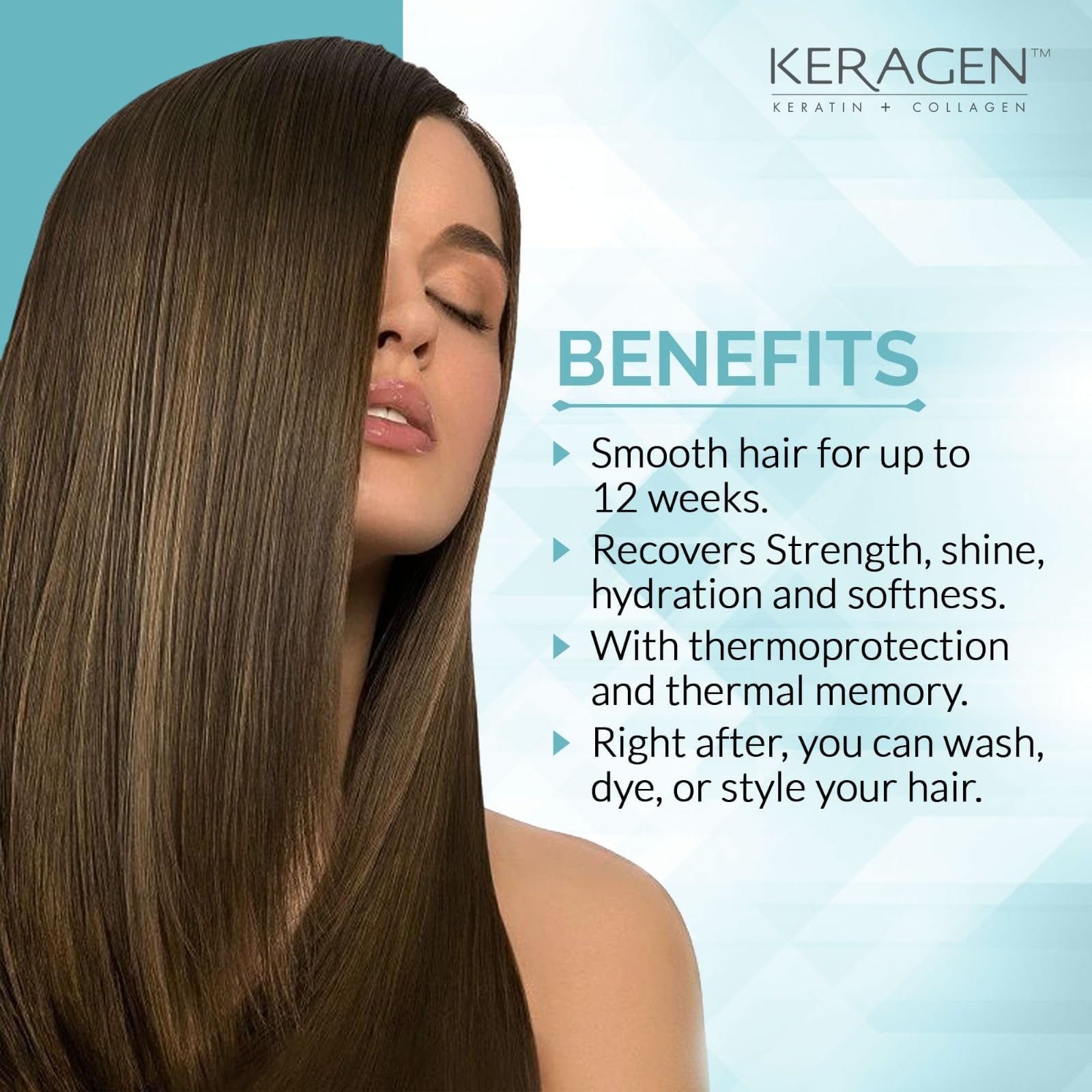 KERAGEN kit with tools and bottle showing ready-to-use professional results