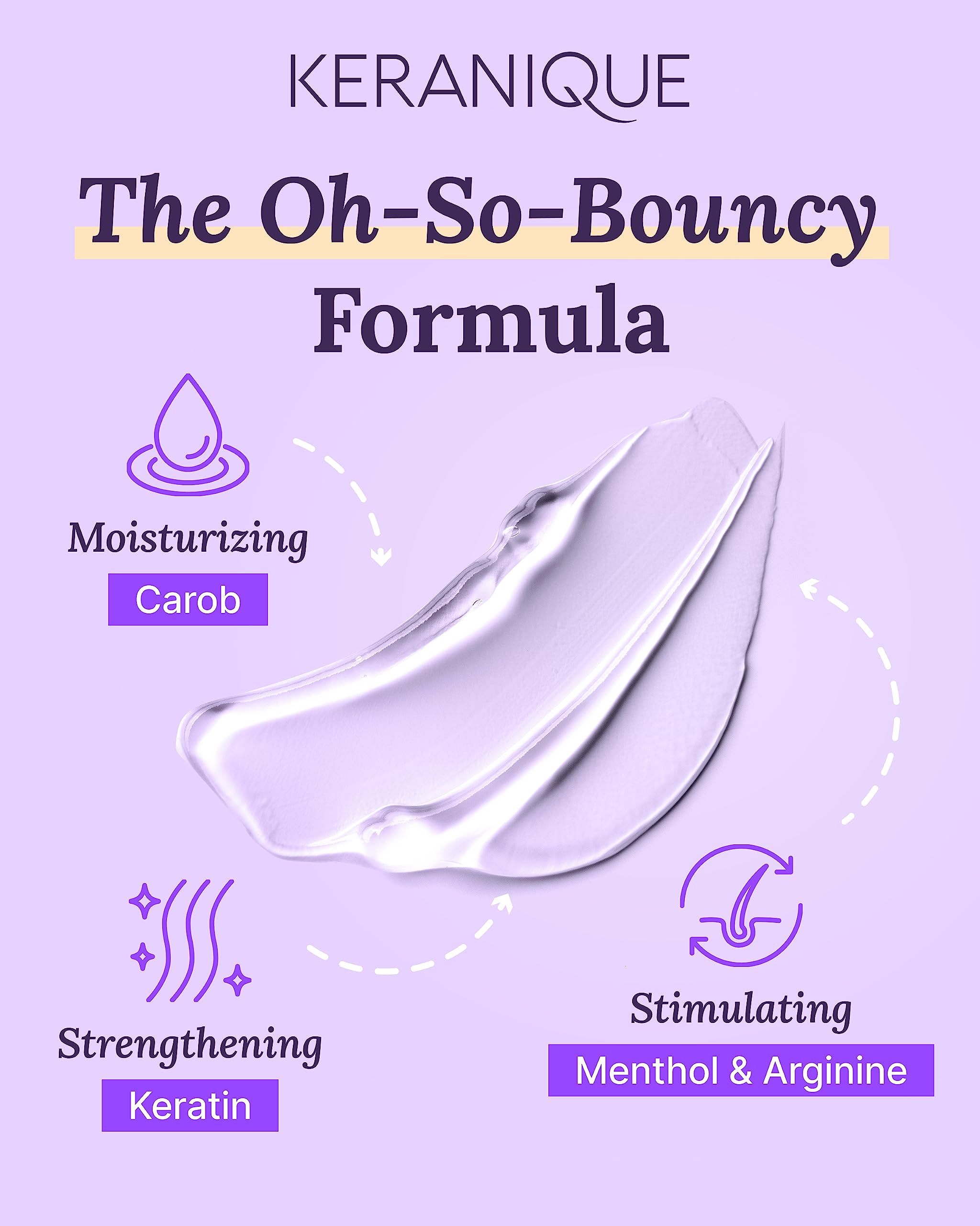 Keranique foam texture in hand illustrating gentle lather and lightweight cleansing