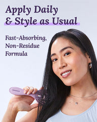 Keranique label close-up showing keratin amino complex benefits and ingredients
