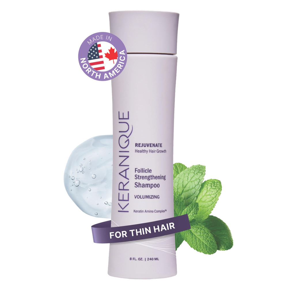 Keranique front bottle showing label and 8 oz size for clear product identification