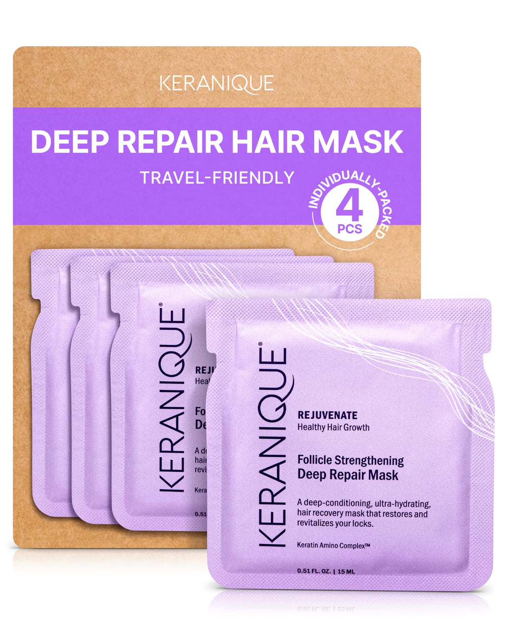 Keranique front jar view showing packaging and repair benefits