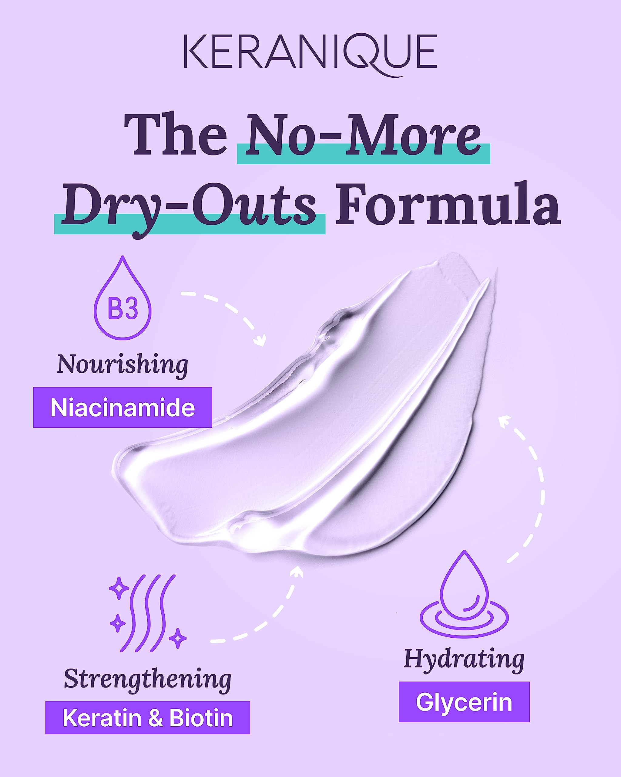 Keranique shampoo lathered on scalp demonstrating gentle cleansing action