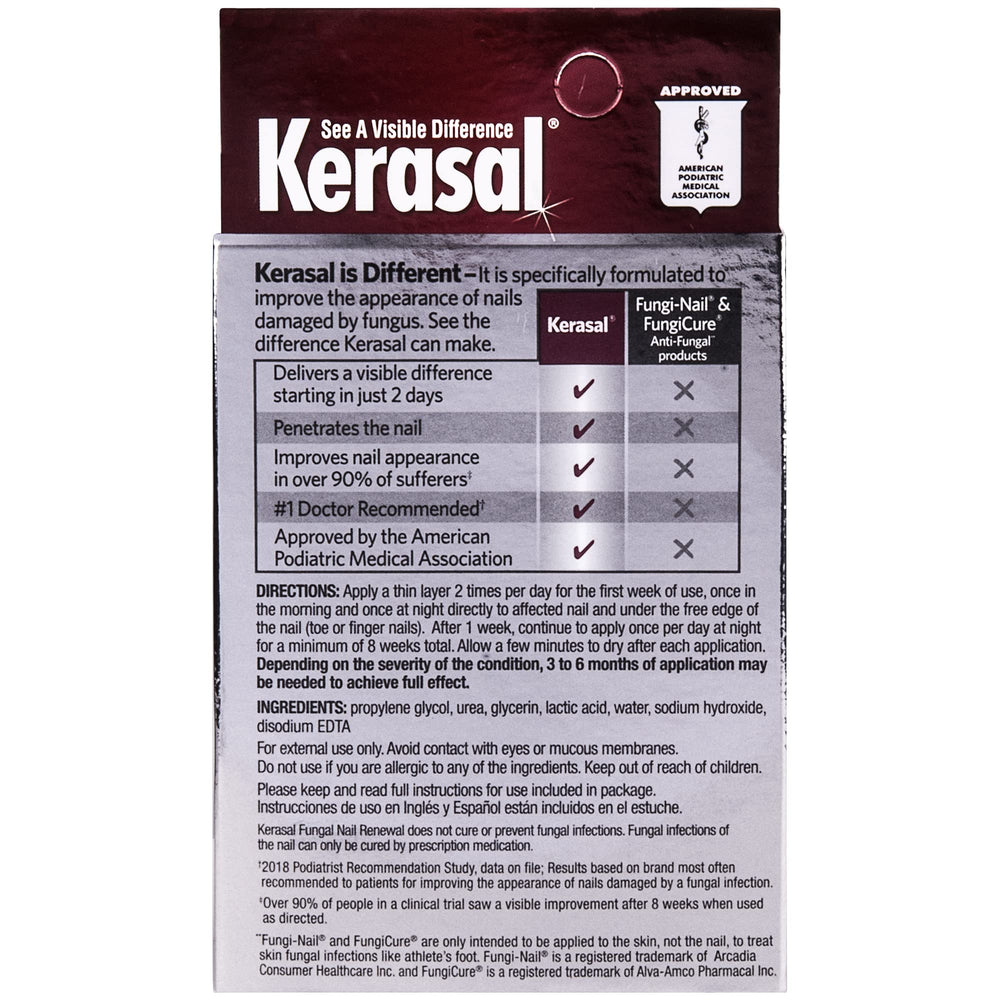 Kerasal bottle with brush applicator demonstrating precise application