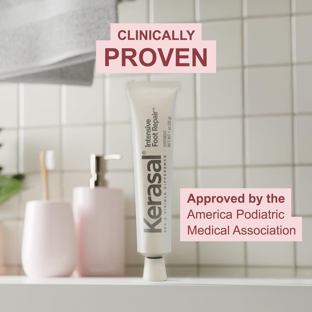 Open Kerasal cap displaying ointment ready to apply for overnight treatment