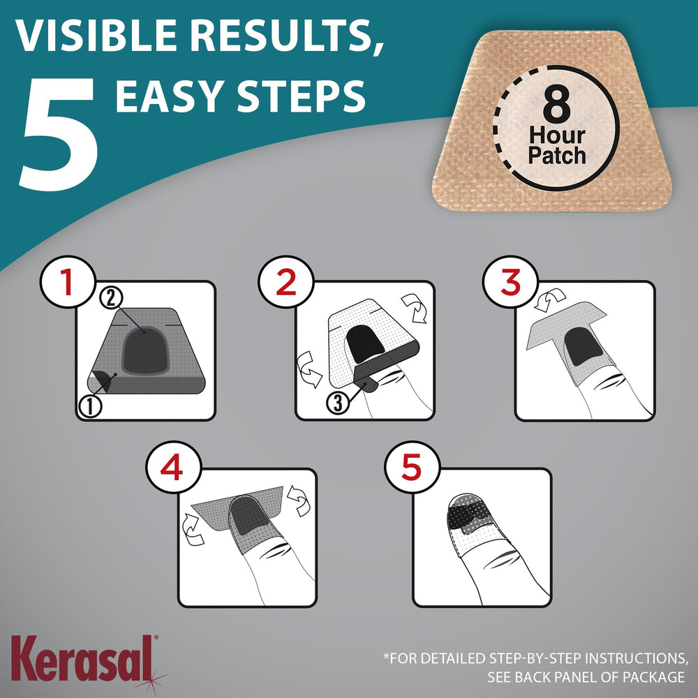Kerasal next to ruler showing patch size and accurate fit advantage