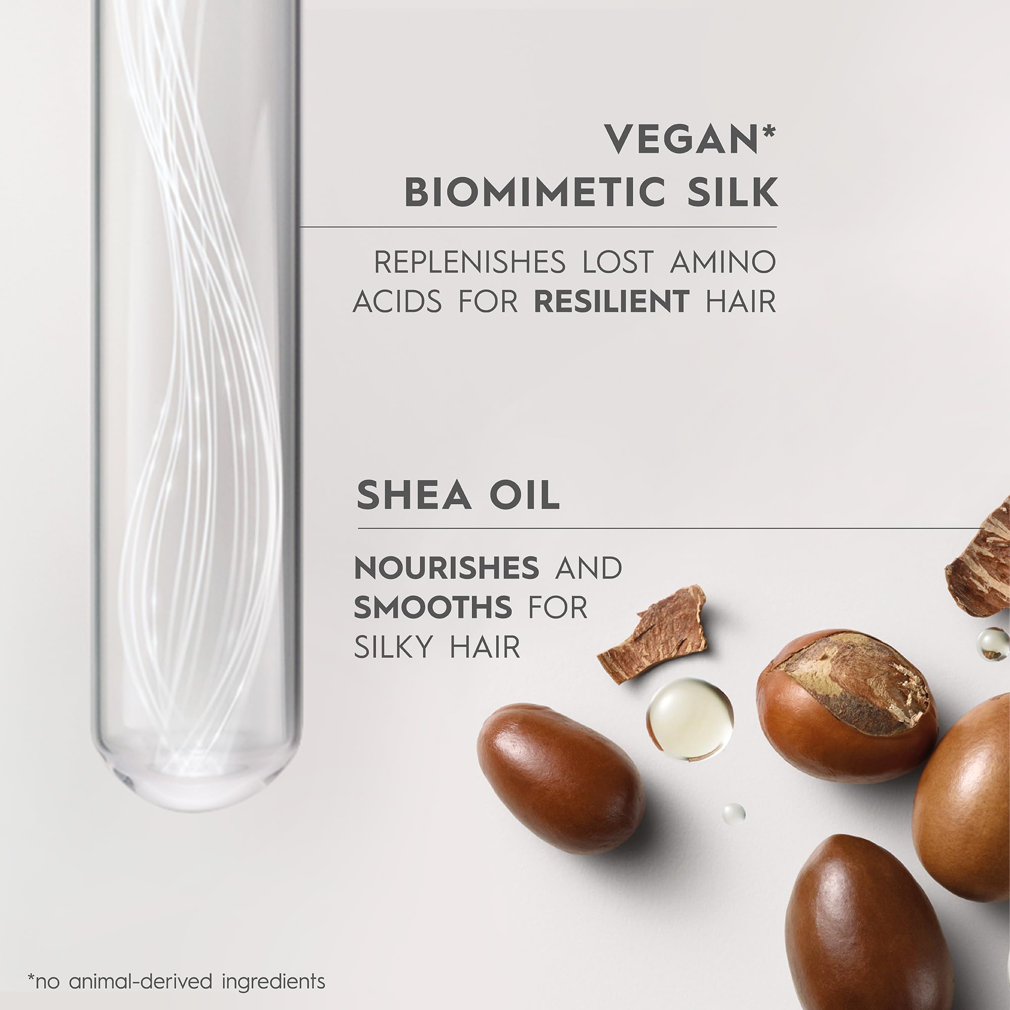 Kerasilk bottle next to hand for size comparison and everyday use